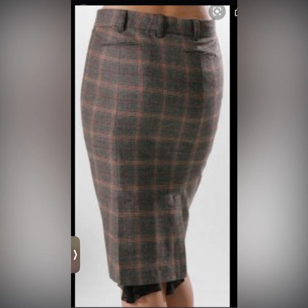 L.A.M.B. Gwen Stefani Made in JAPAN Wool Plaid Pencil Skirt 8 runs small (4 - 6)